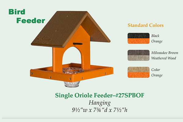Amish Recycled Poly Single Tray Oriole Feeder